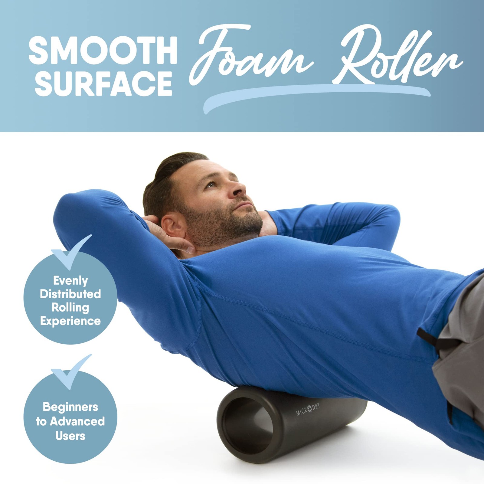 MICRODRY Foam Back Roller 13x5.3 Dark Grey