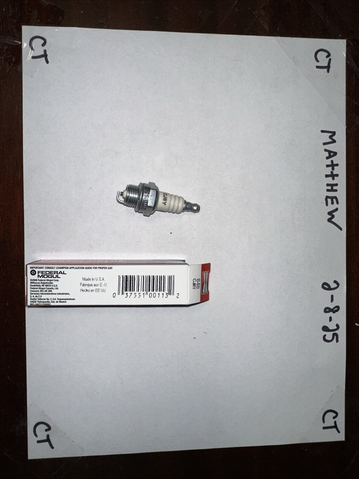 Spark Plug / Champion CJ8Y 848