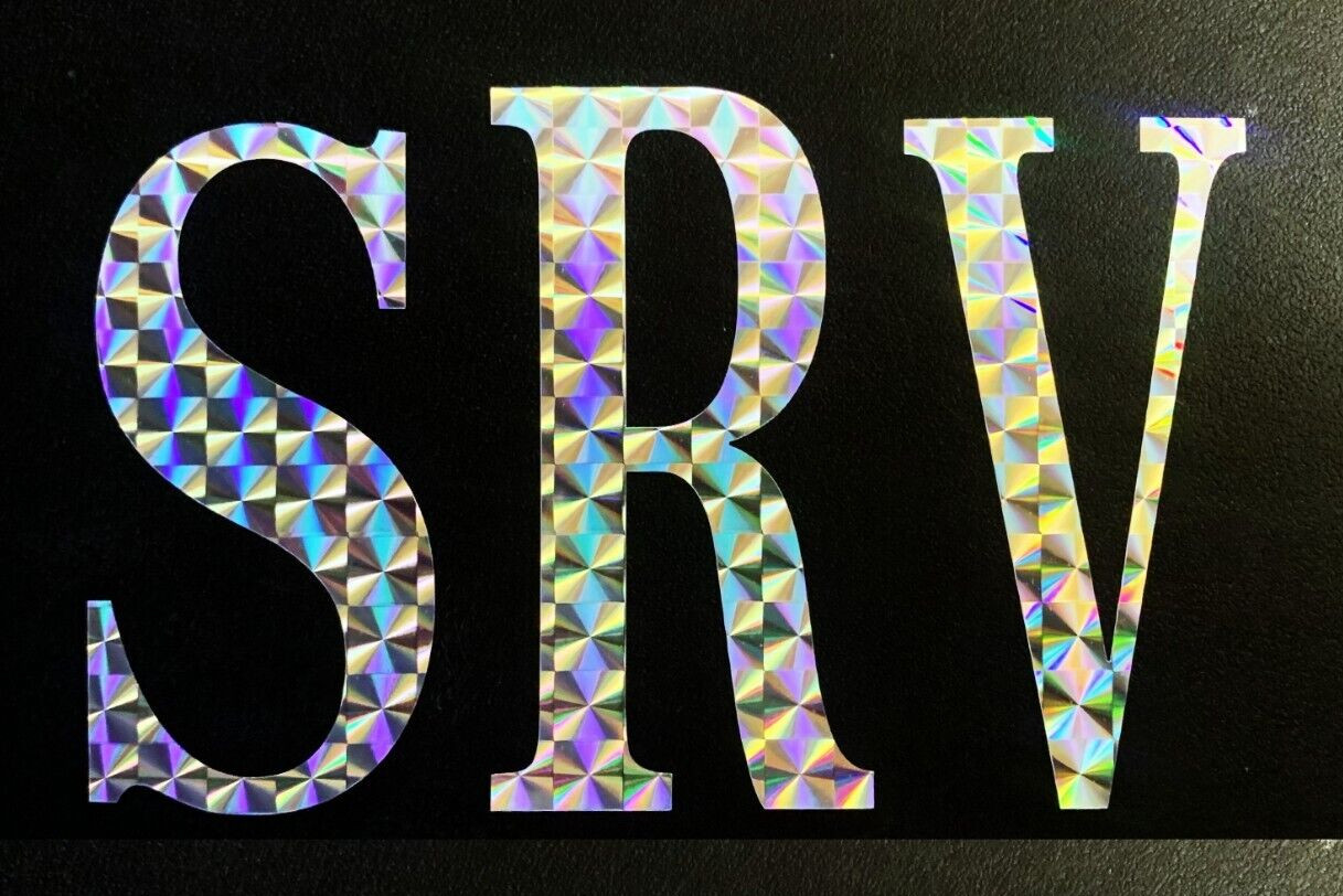 SRV Initials, STAGGERED OEM, Engine Turned, Emulsified Prism, Decal Stevie Ray