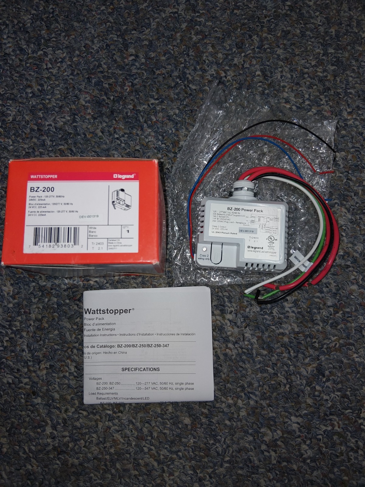LEGRAND WATTSTOPPER BZ-200 NEW IN BOX