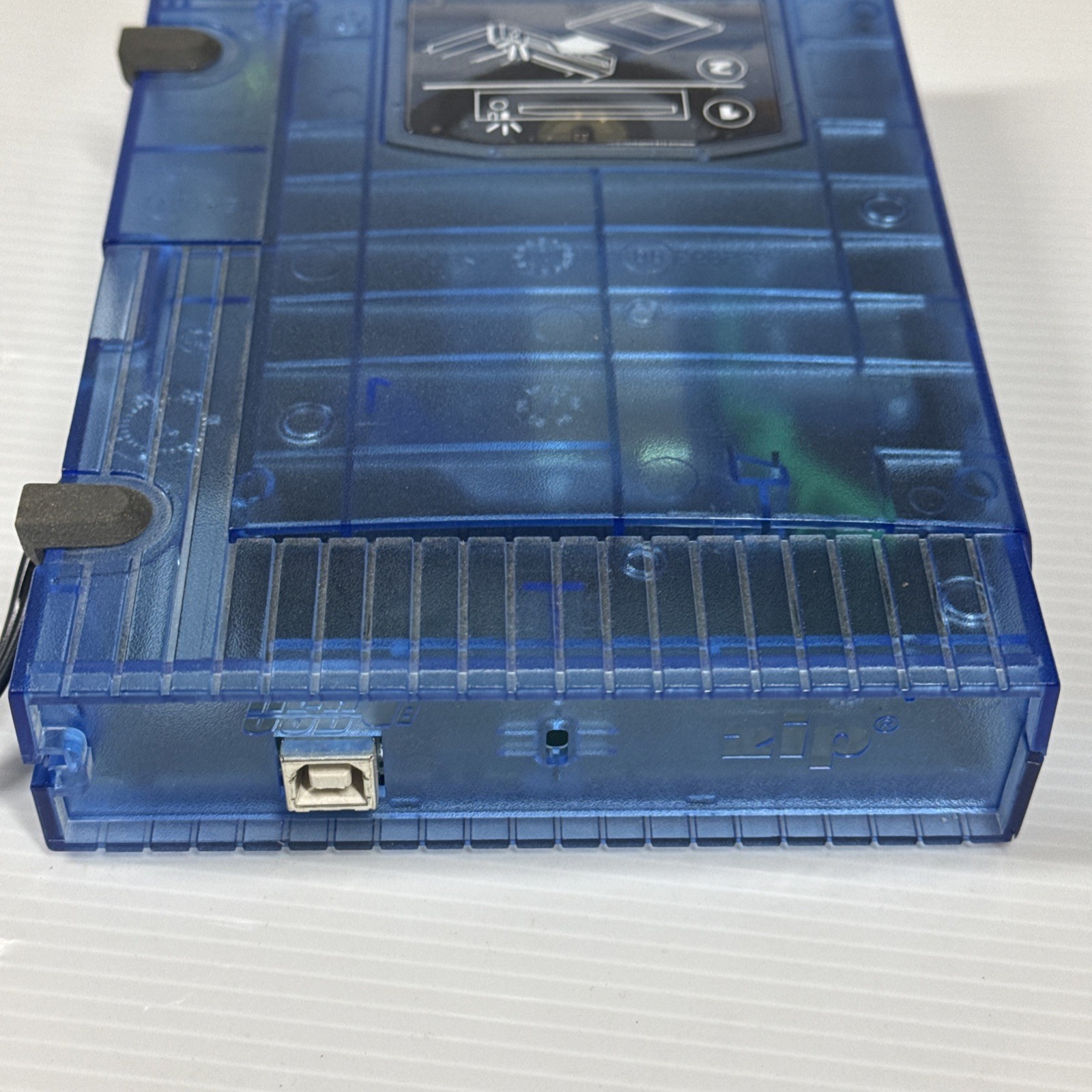 Iomega Zip Drive Z100USB Blue Clear with AC Adapter & USB Cable