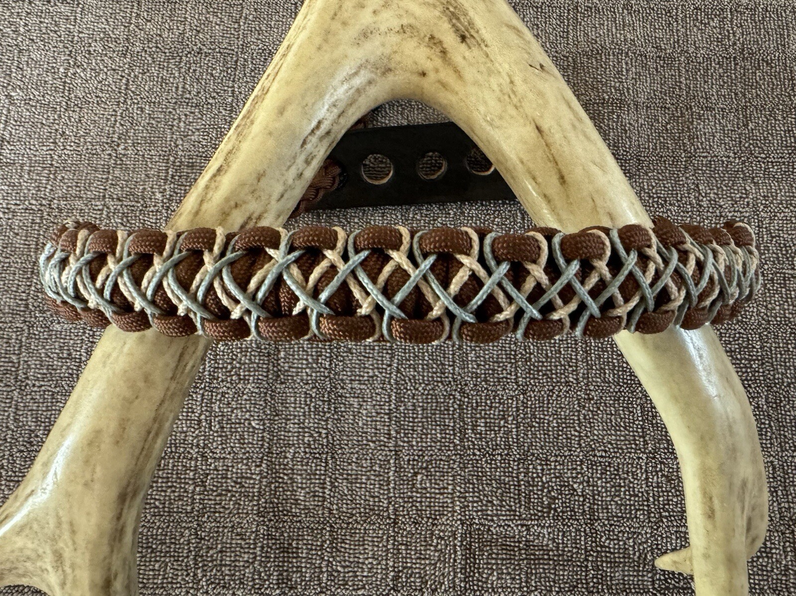 Up For Sale This Chocolate Brown Color With Tan And Grey Stitch Bow Wrist Sling
