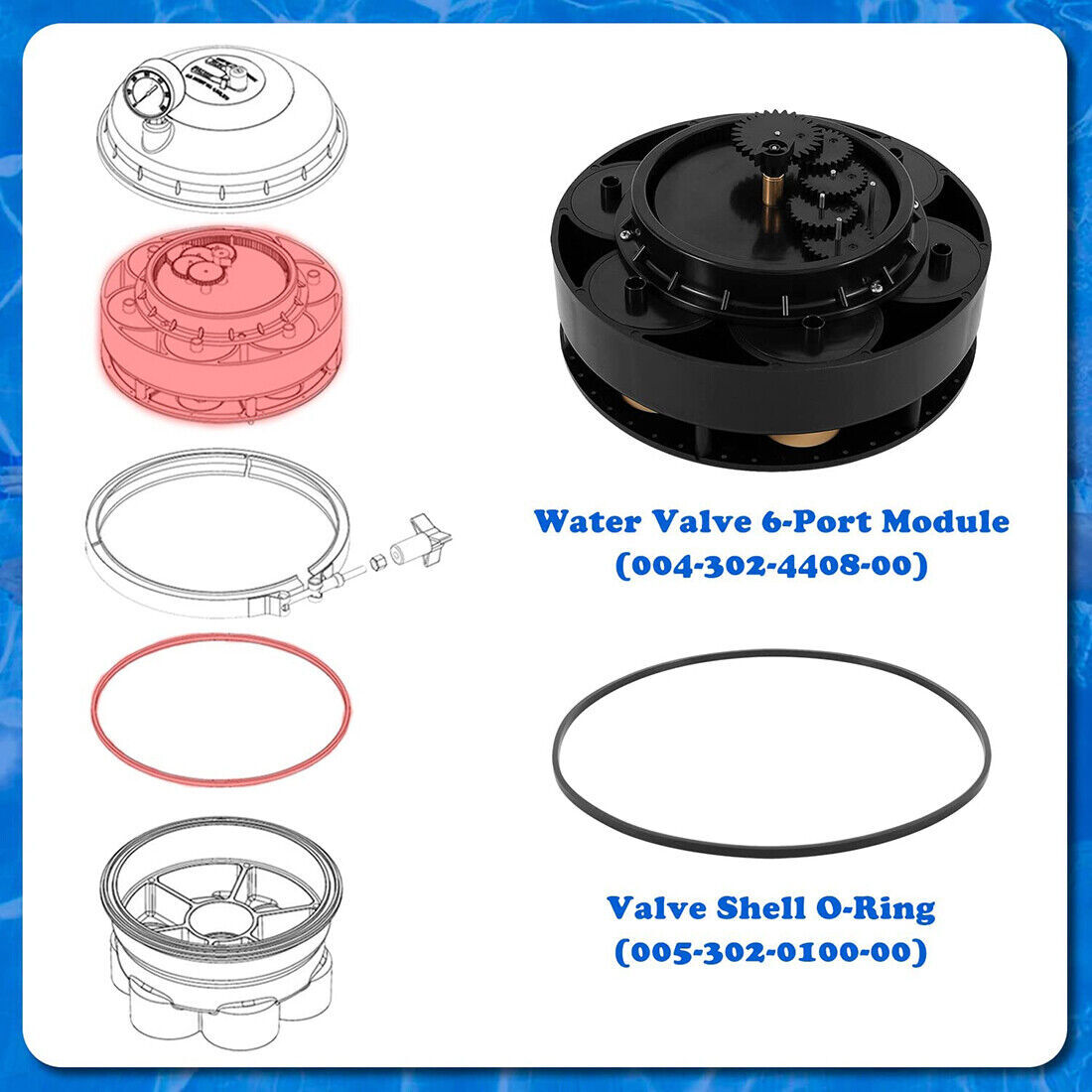 004-302-4408-00 6 Port Module Water Valve for Paramount for Floor Pool Cleaning