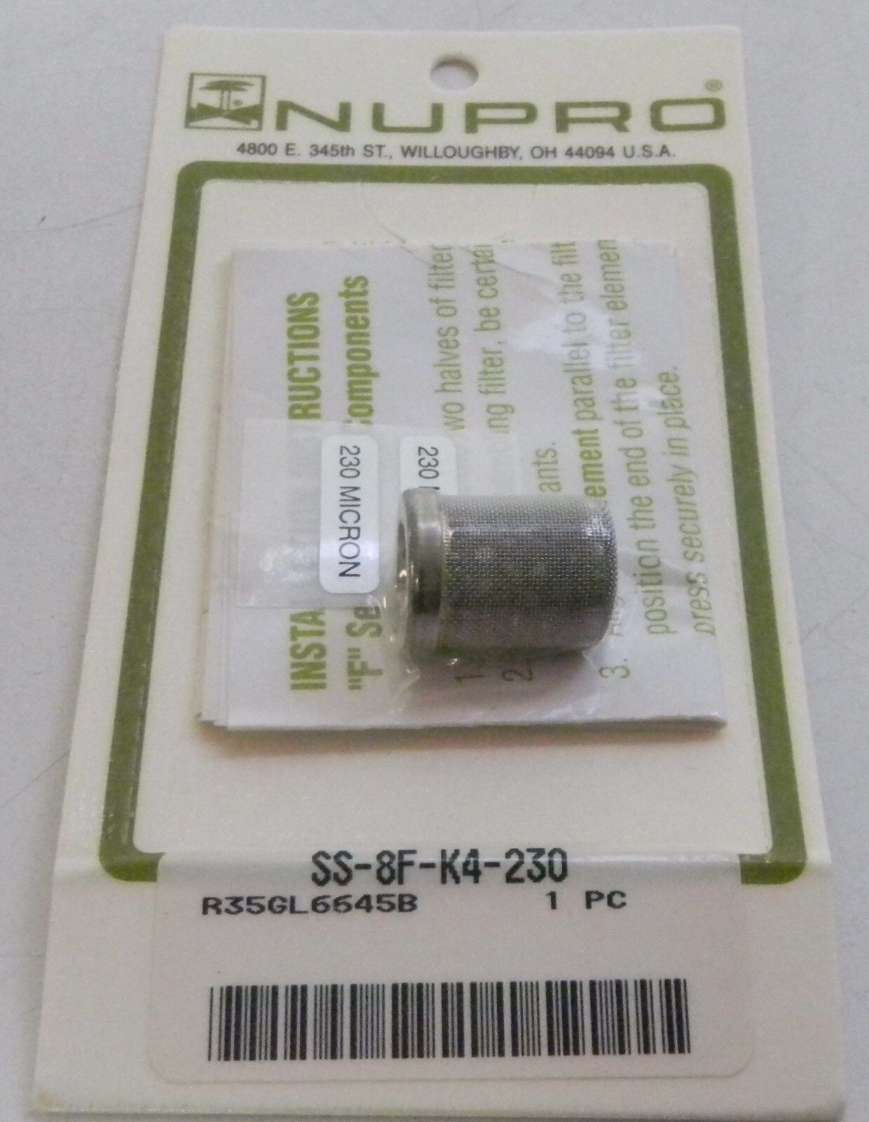 Nupro SS-8F-K4-230 Micron Element Kit - Part. Filters 6F/8F/6TF/8TF-  LOT of 10