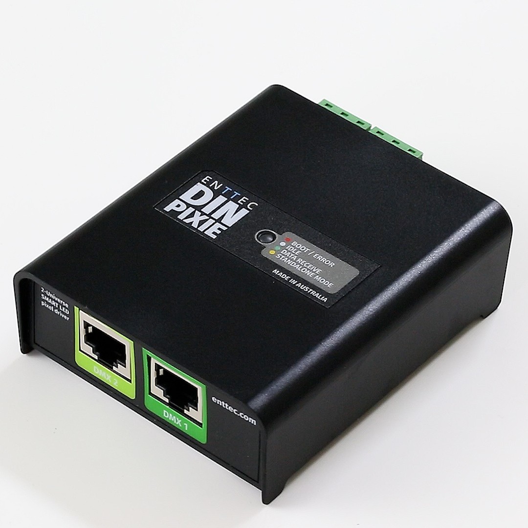 Enttec Din Pixie 73539, 2 Universe DMX LED Pixel Controller (Open Box)