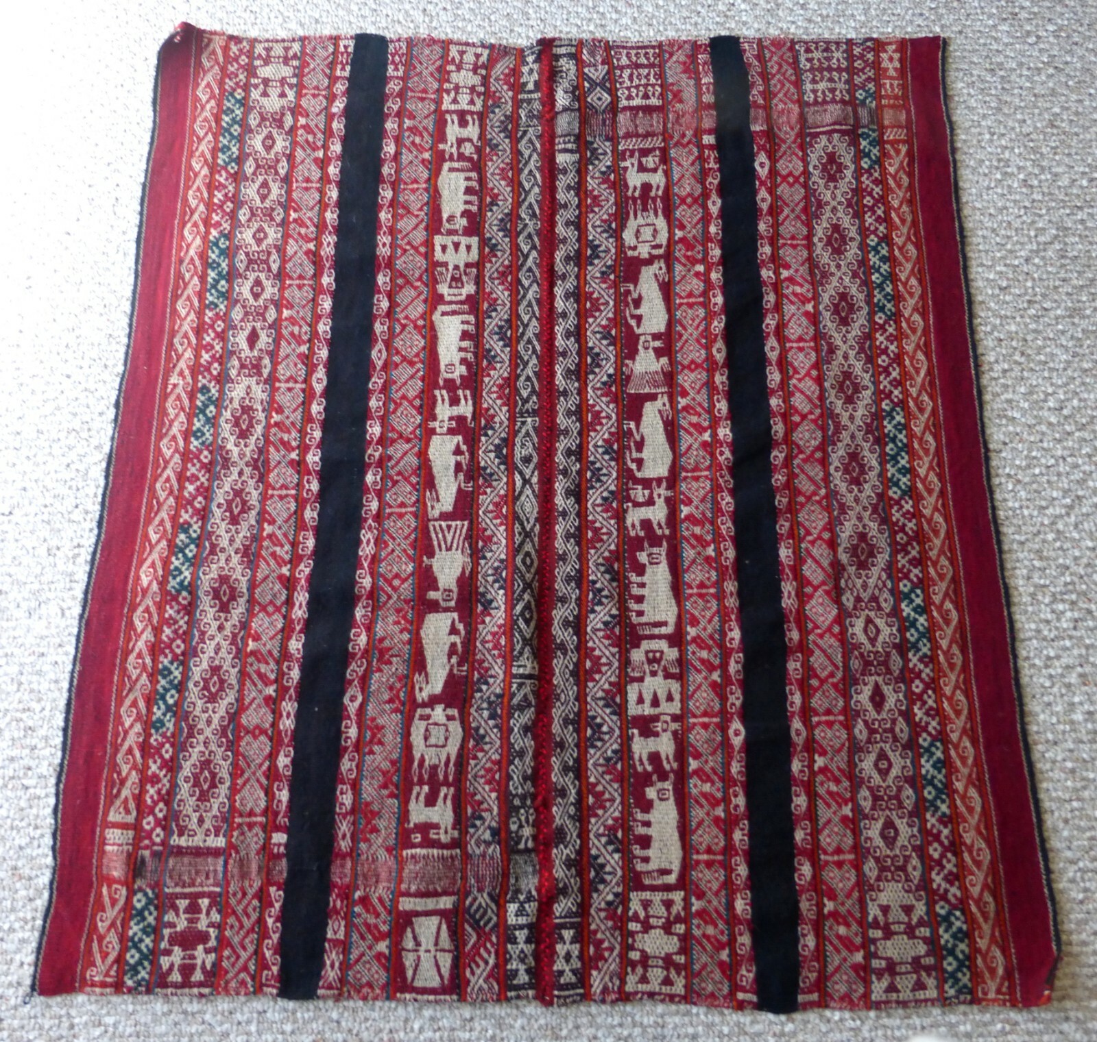 Andean  Hand-woven Mountain Textile -Peruvian  Awayu Mastana -Nat. Organic item