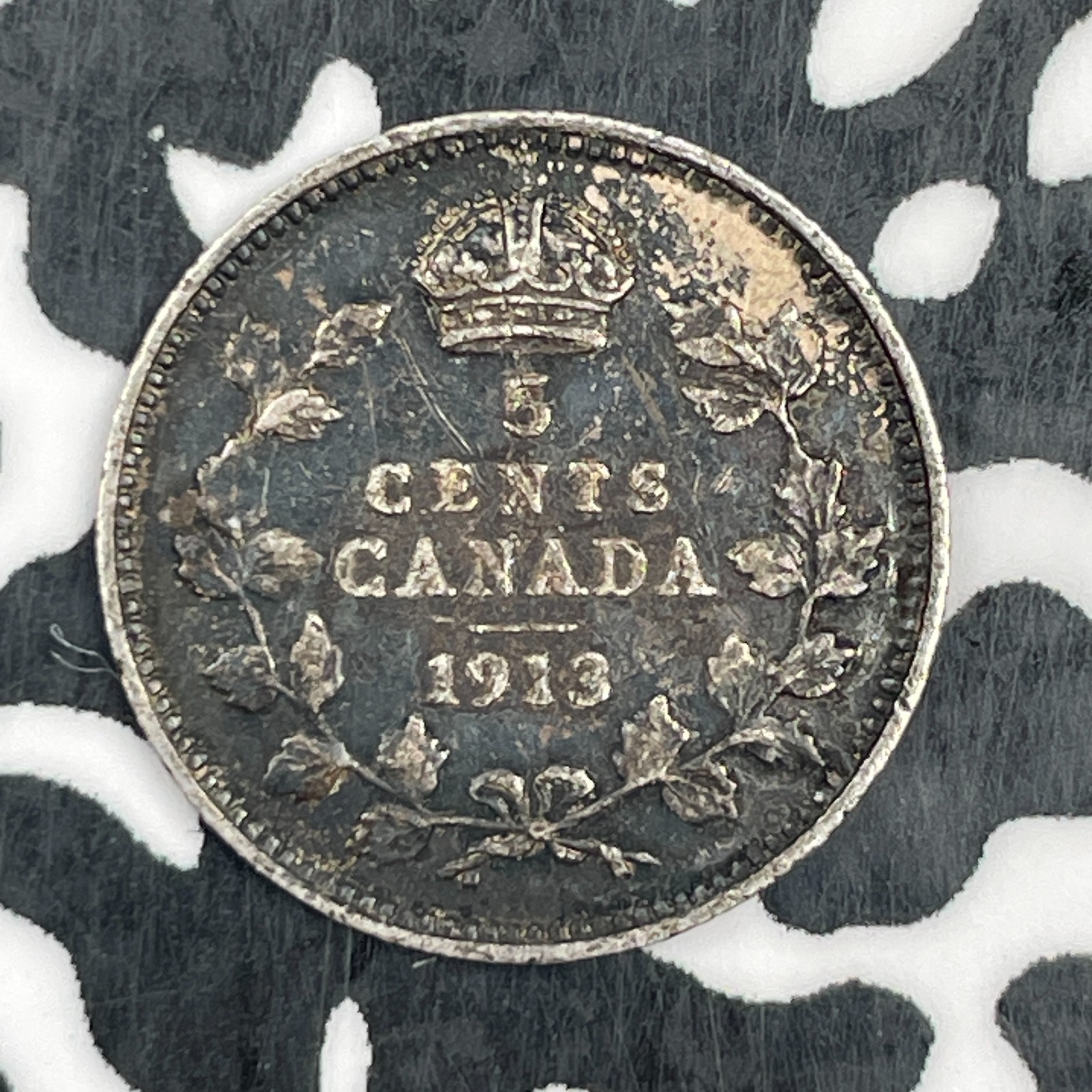 1913 Canada 5 Cents Lot#F8462 Silver!