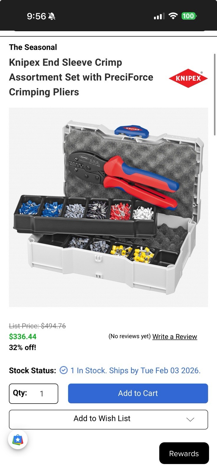 KNIPEX End Sleeve Crimp Assortment Set PreciForce Crimping Pliers Red/Blue