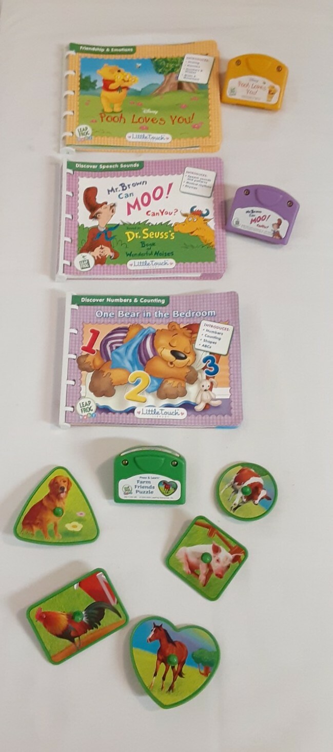 LeapFrog Baby Little Touch Library 2 books with cartridge one book Farm Freinds
