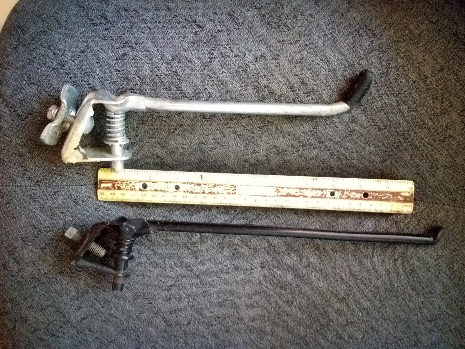 Lot of two well made Bicycle Kickstands ~12" and~8" inches .
