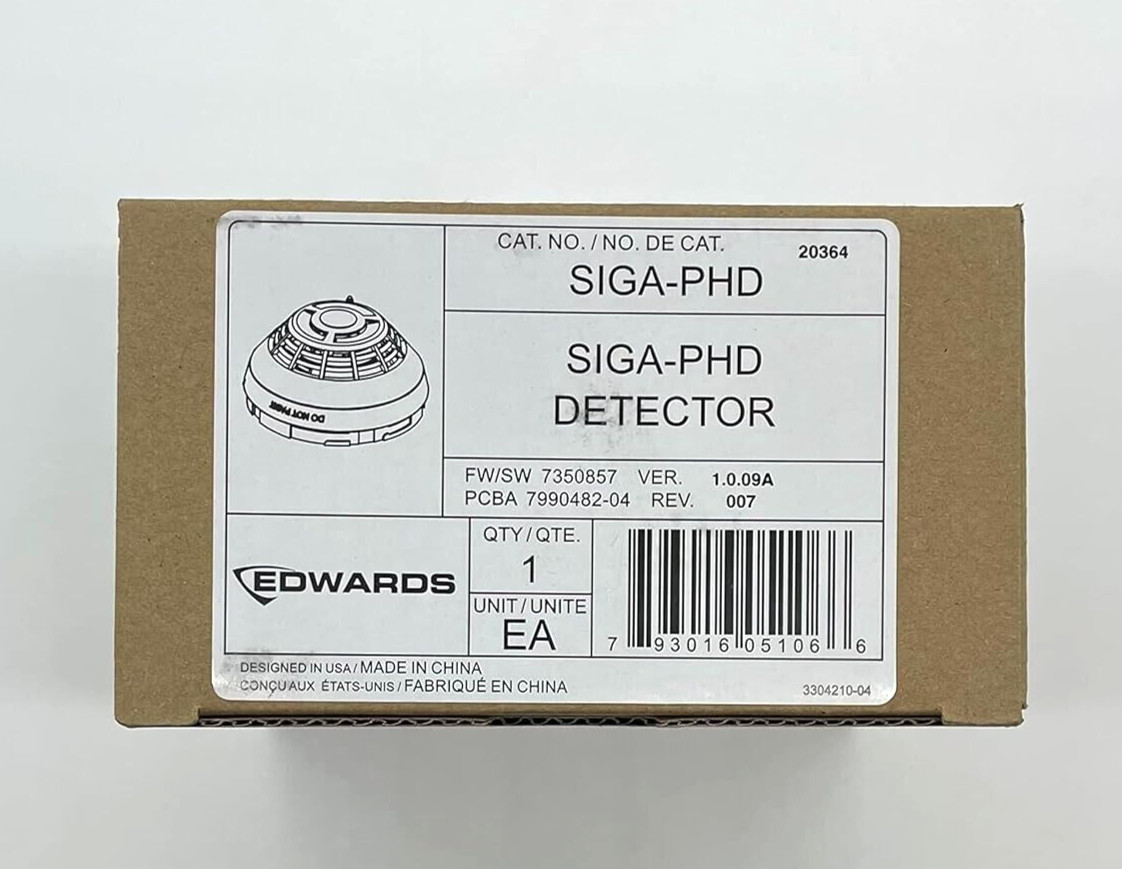 🔥Edwards SIGA-PHD Smoke Detector with SIGA SB Base Fire Alarm System