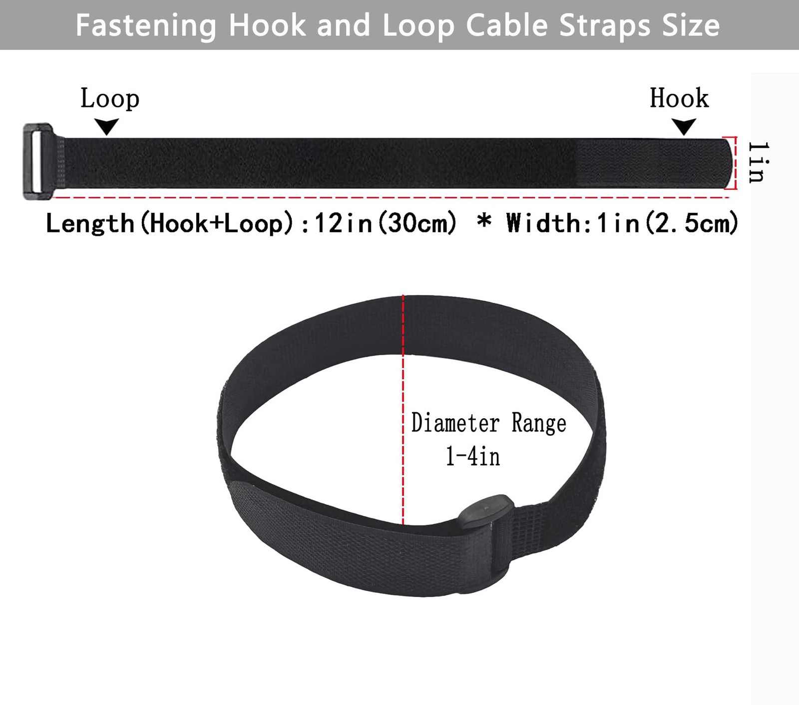 20 Pack (12 x 1 Inch) Reusable Fastening Cable Straps,Adjustable Multi-Purpos...