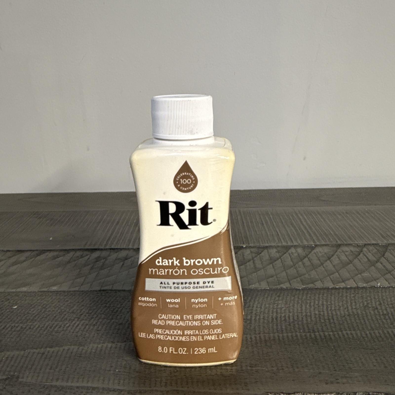 Dark Brown All-Purpose Liquid Dye  8oz Cotton Wool Nylon Linen Silk Rayon Fabric