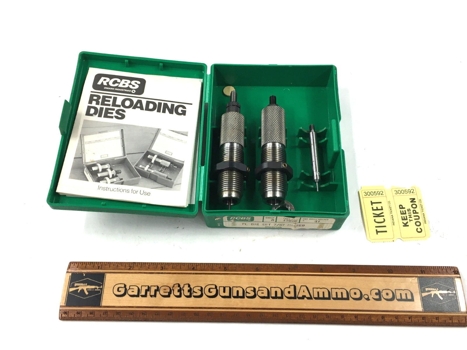 Factory RCBS 7x75 Mauser 7mm Mauser F  & L  reloading dies 2 die set  300592