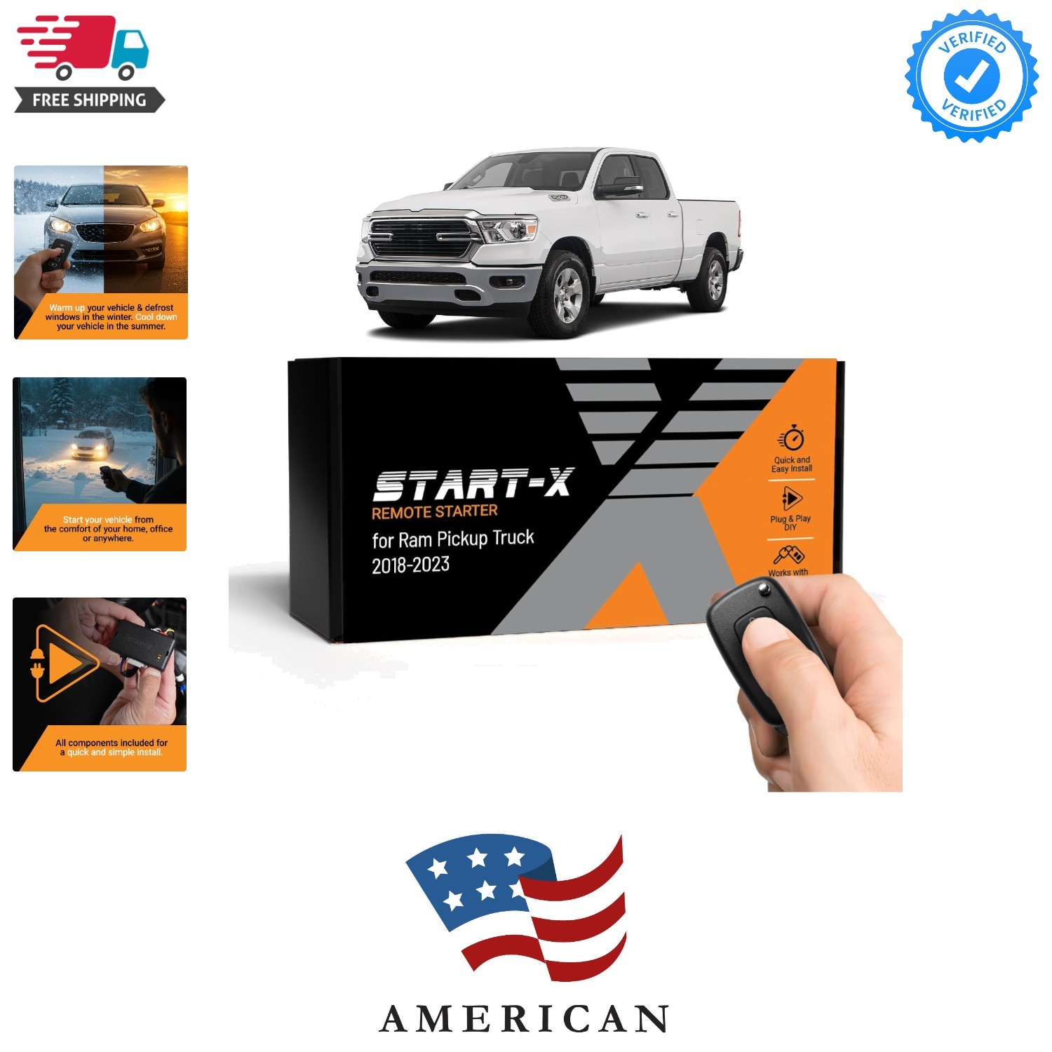 Remote Starter Kit for RAM 1500/2500/3500 2018, 2019, 2020, 2021, 2022, 2023 ...