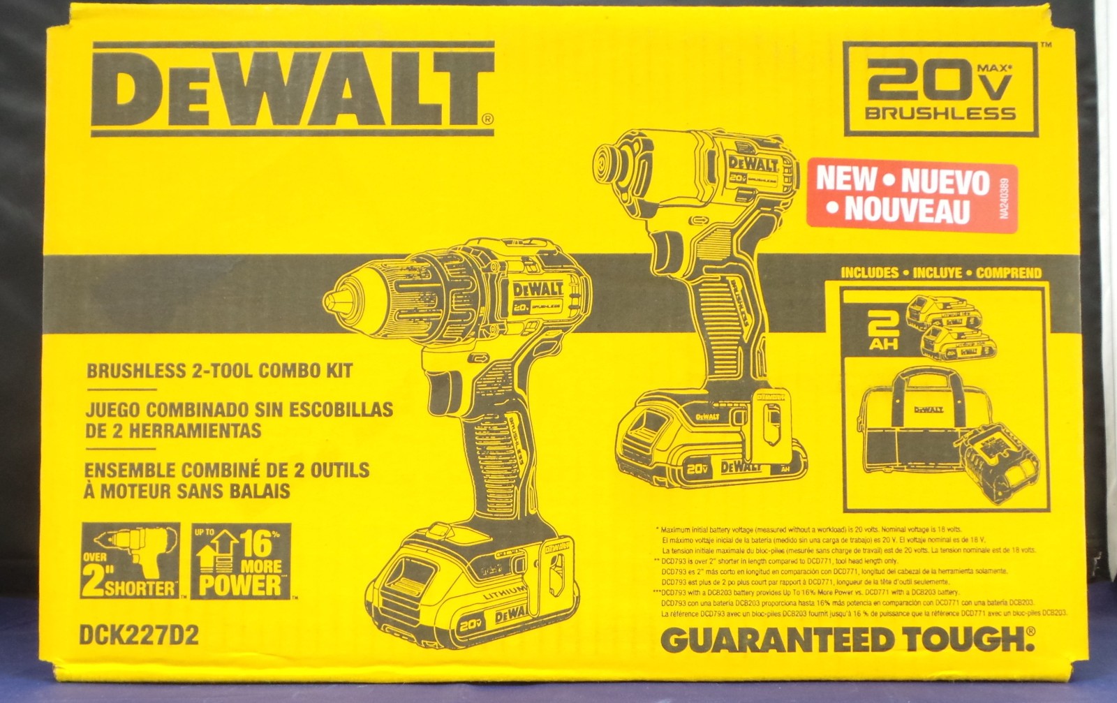 DEWALT DCK227D2 20V MAX 2-Tool Brushless Power Tool Combo Kit w/Soft Case NEW