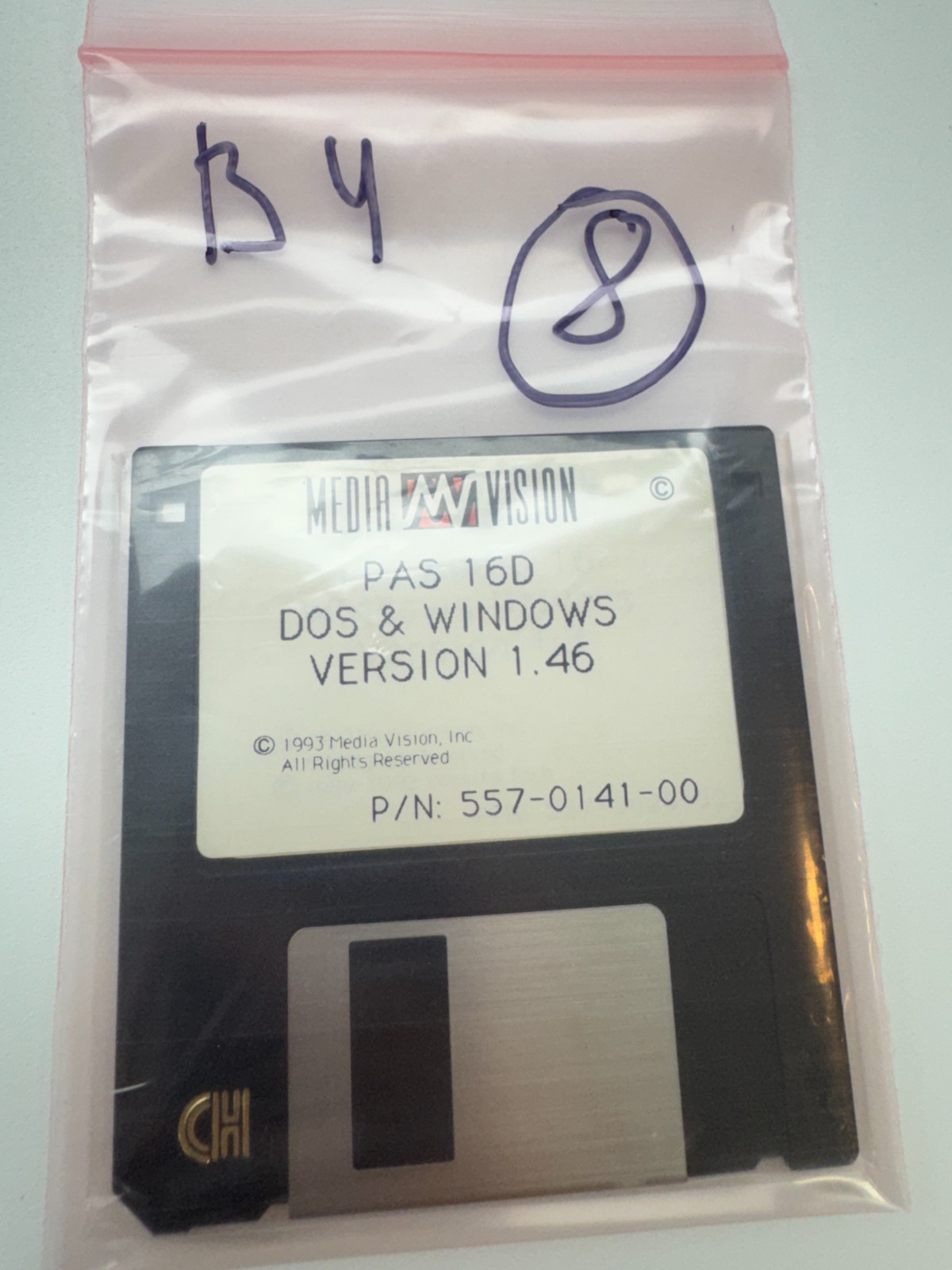Media Vision PAS 16D Pro AudioSpectrum DOS Windows Driver 3.5" Floppy Disk
