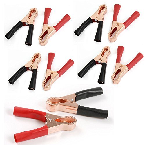 Insulated Alligator Clip Durable Heavy Duty Boot Metal Spring Loaded 50A 10-PACK