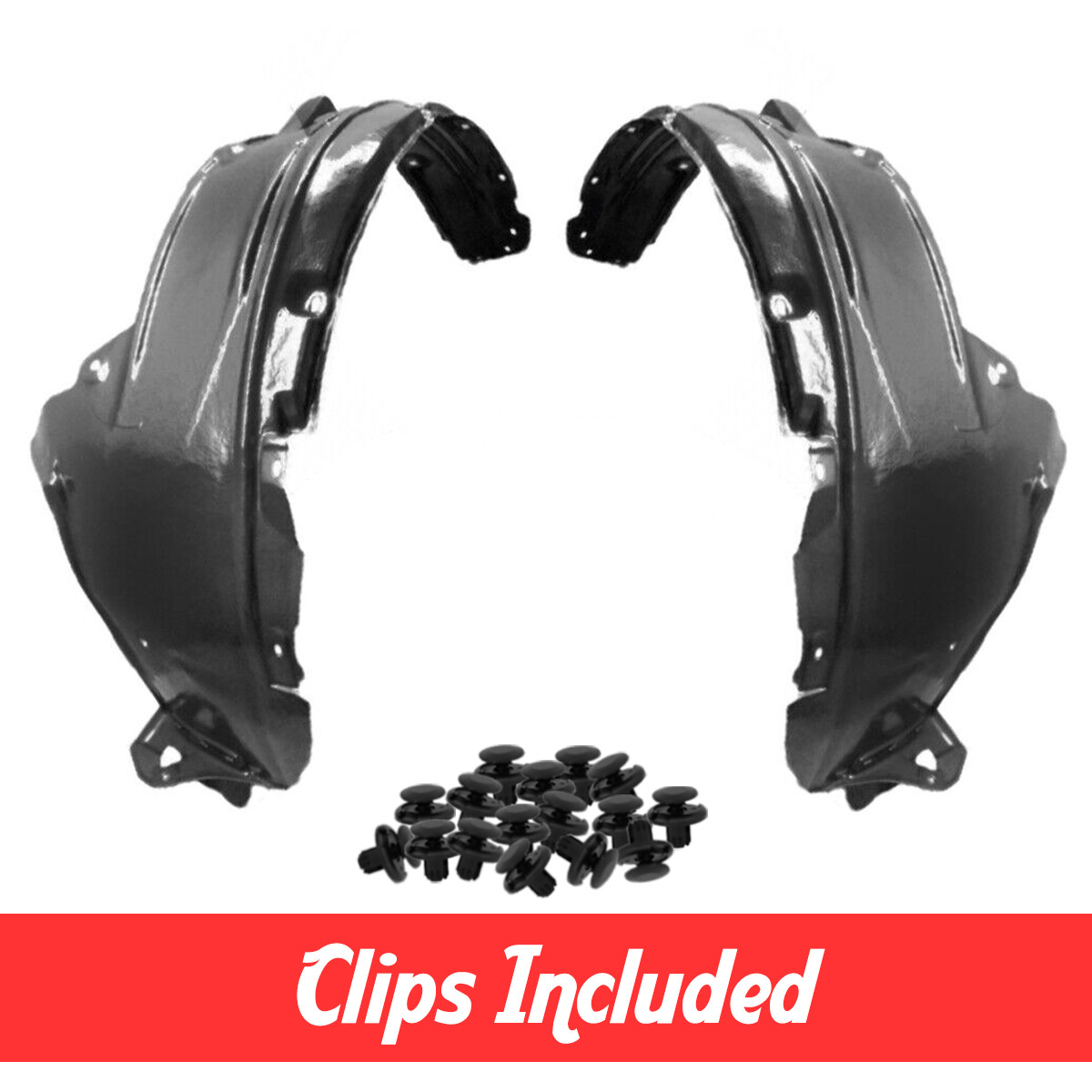 Front Fender Liner Set w/ Clips For 2007-2009 Honda CRV HO1250110 HO1251110