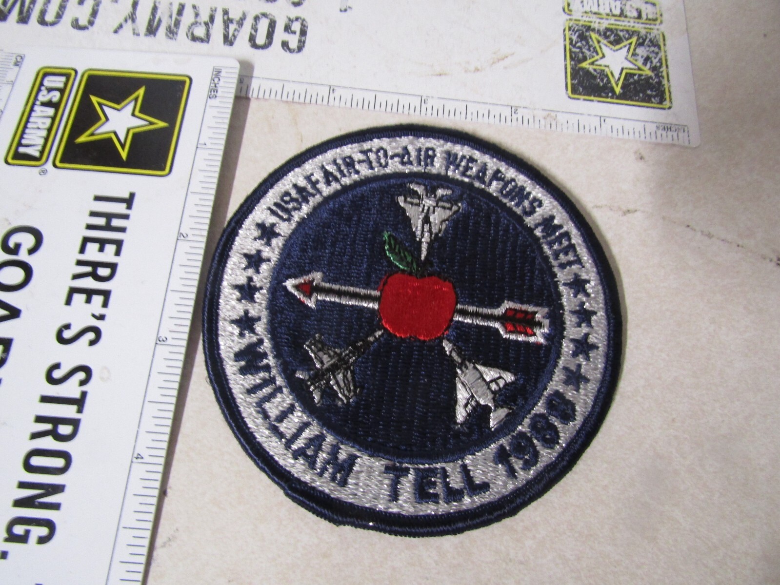 MILITARY PATCH VINTAGE WILLIAM TELL 1988 US AIR FORCE AIR TO AIR WEAPONS MEET