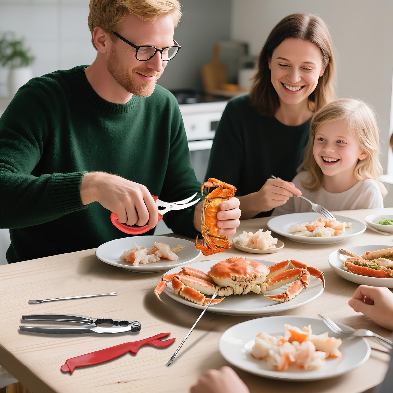 2026 Upgraded 8PCS Seafood Tool Set, Includes 2 Crab Leg universal, 8 Pcs