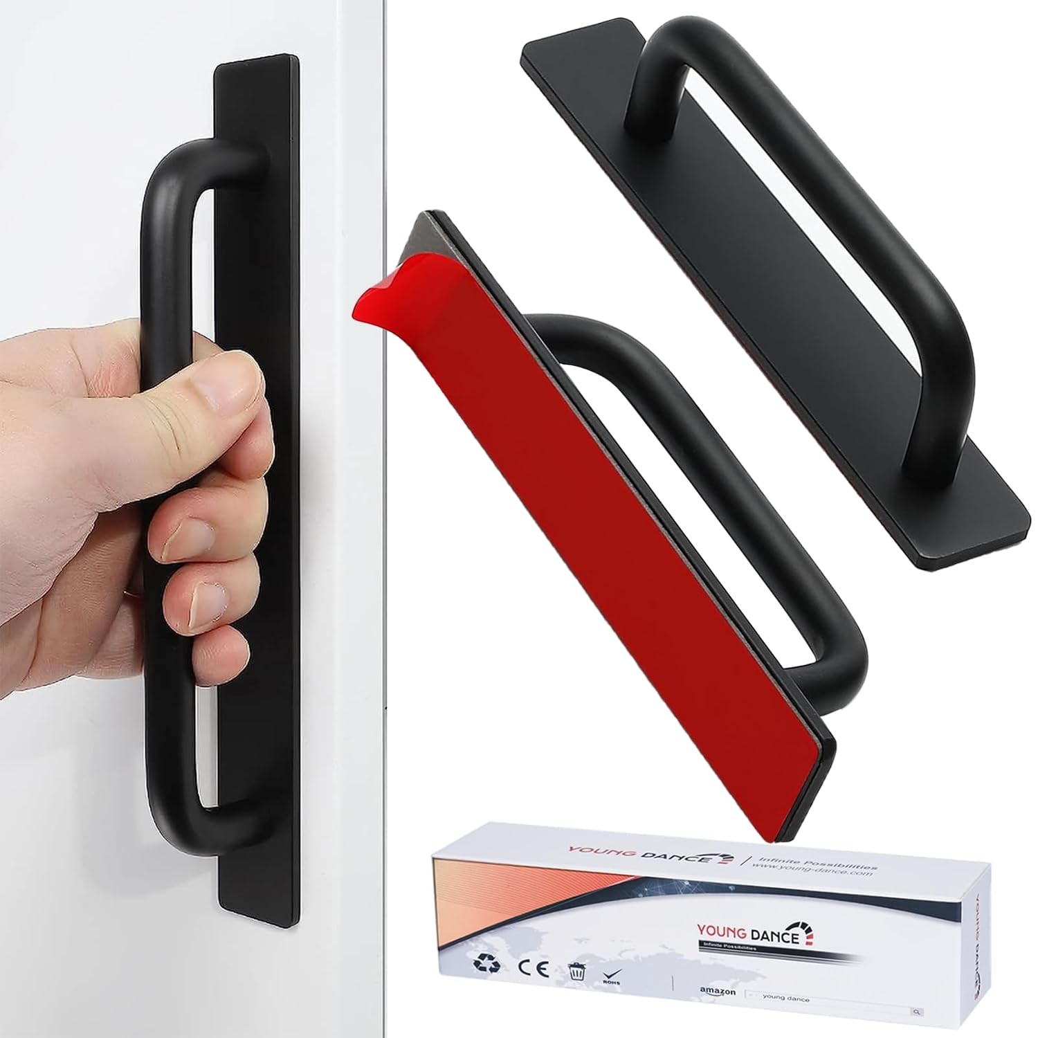 Self-Stick Instant Cabinet Drawer Handles Pulls - 2pcs Aluminum Alloy Drawers Pu