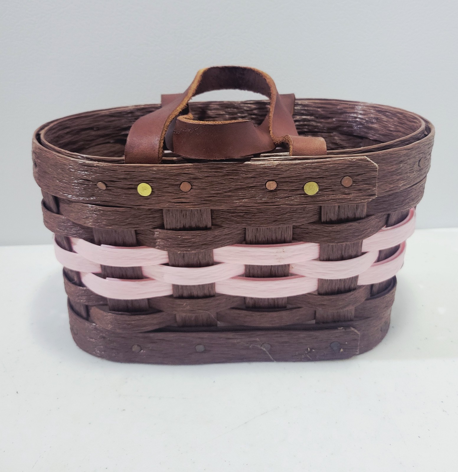 Krasco Woven Basket With Handles Made Of Recycled Plastic 6" H X 10.5"W X 6.5"D