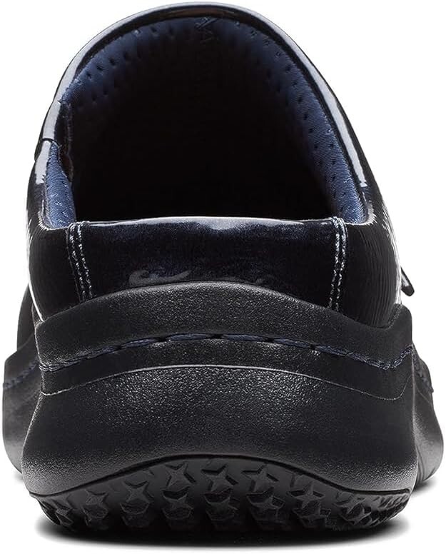 Clarks Womens Clarks Pro Clog Slip Resistant Navy Patent Leather 26175020