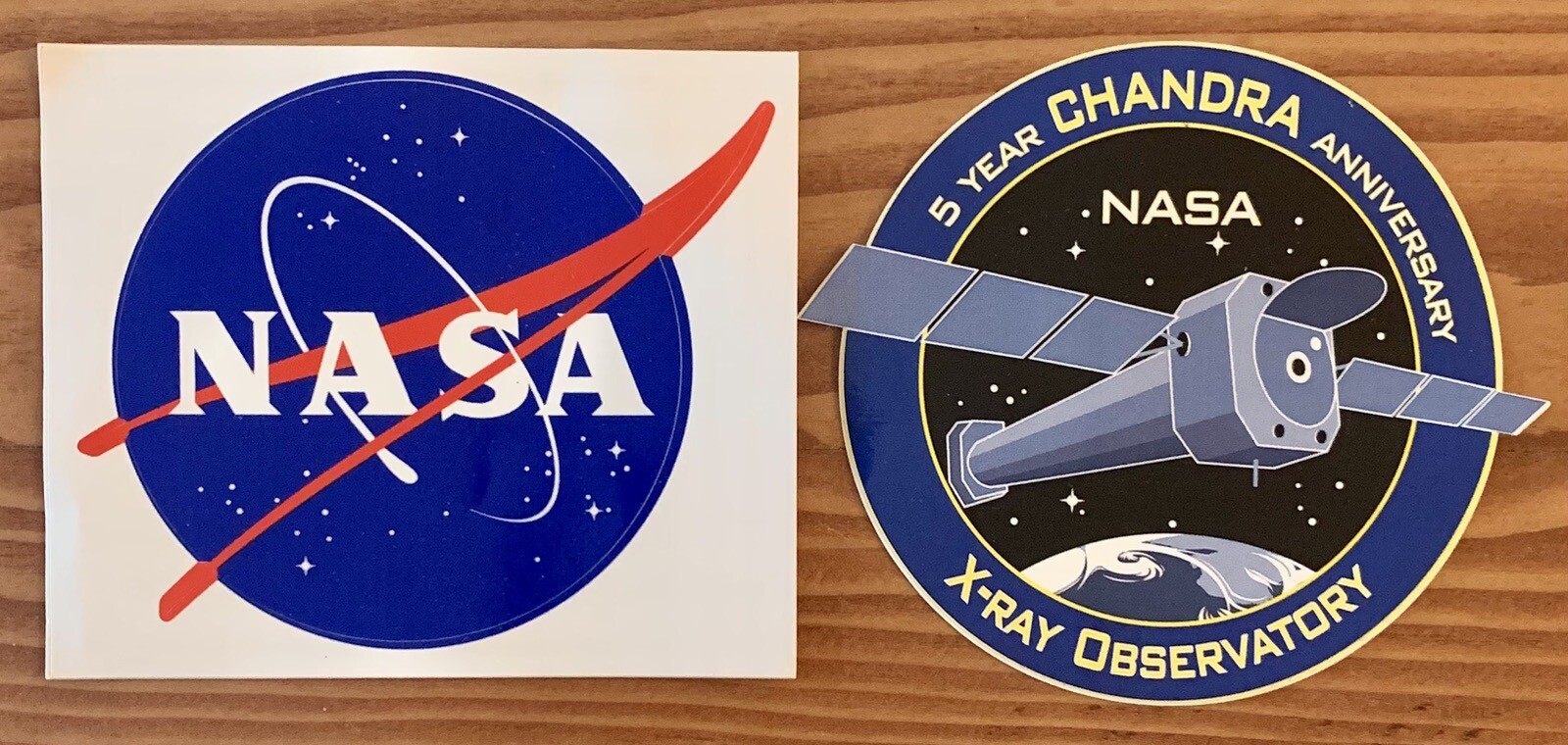 2 NASA Logo Space Chandra X-ray Observatory 5 Year Decal Glossy Sticker 4"