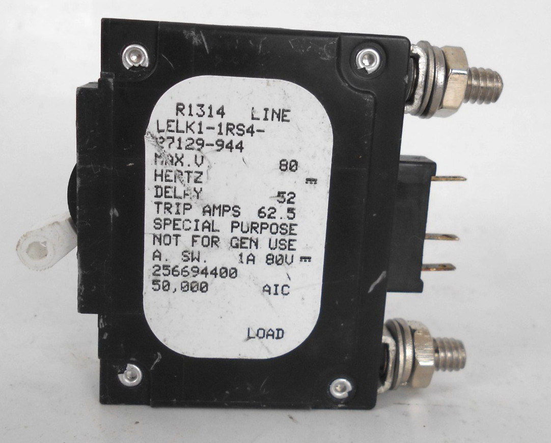 LELK1-1RS4-27129-944 AIRPAX 50 AMP BOLT IN BREAKER WHITE TOGGLE
