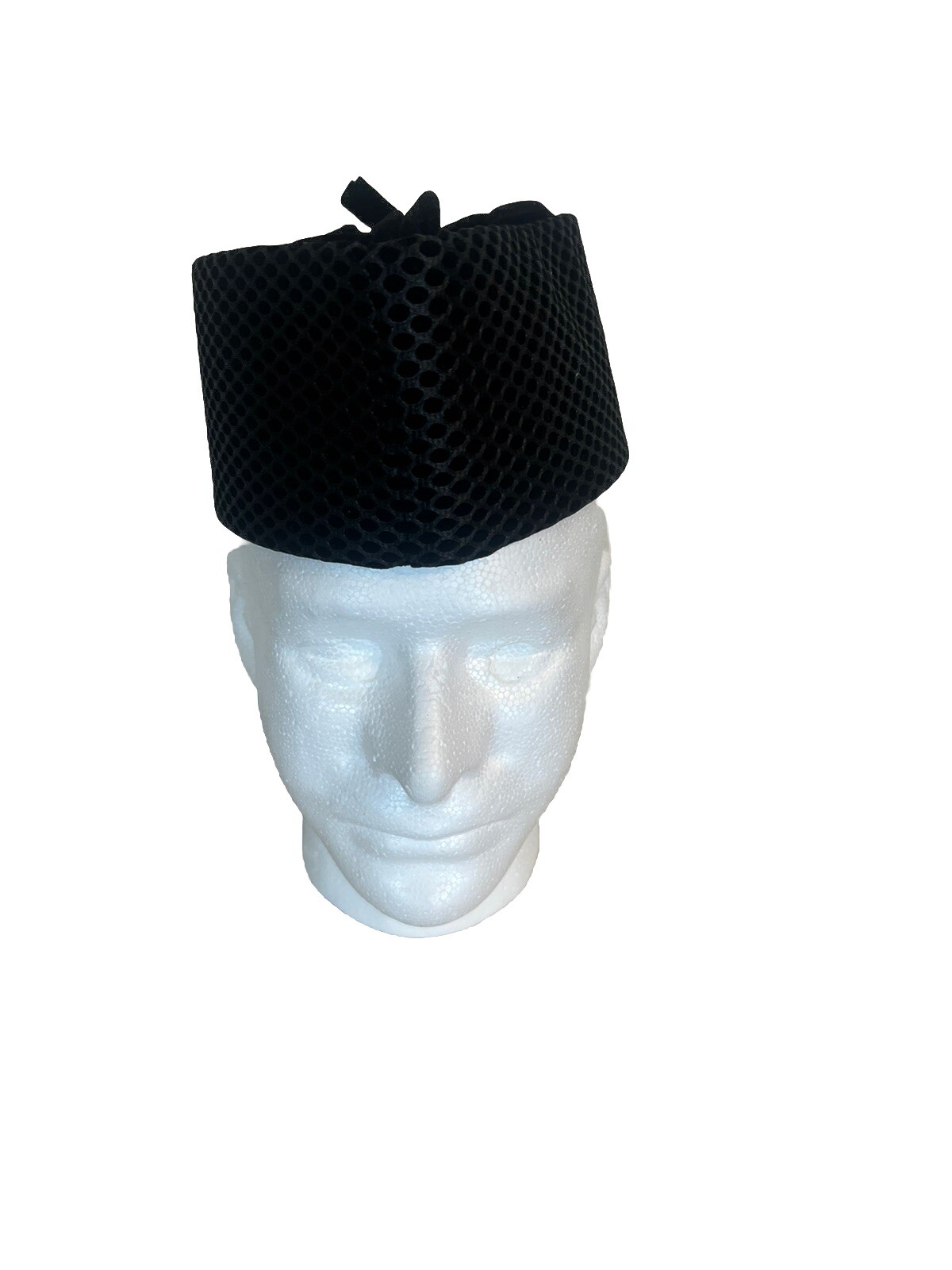 Men's Black Handmade African Chieftaincy Velvet / Mesh Hat. One Size