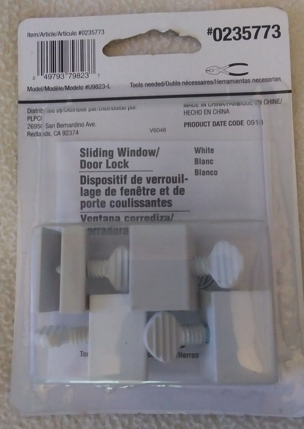 2 Packs of 4 Gatehouse Aluminum Sliding Window Locks White 0235773 New