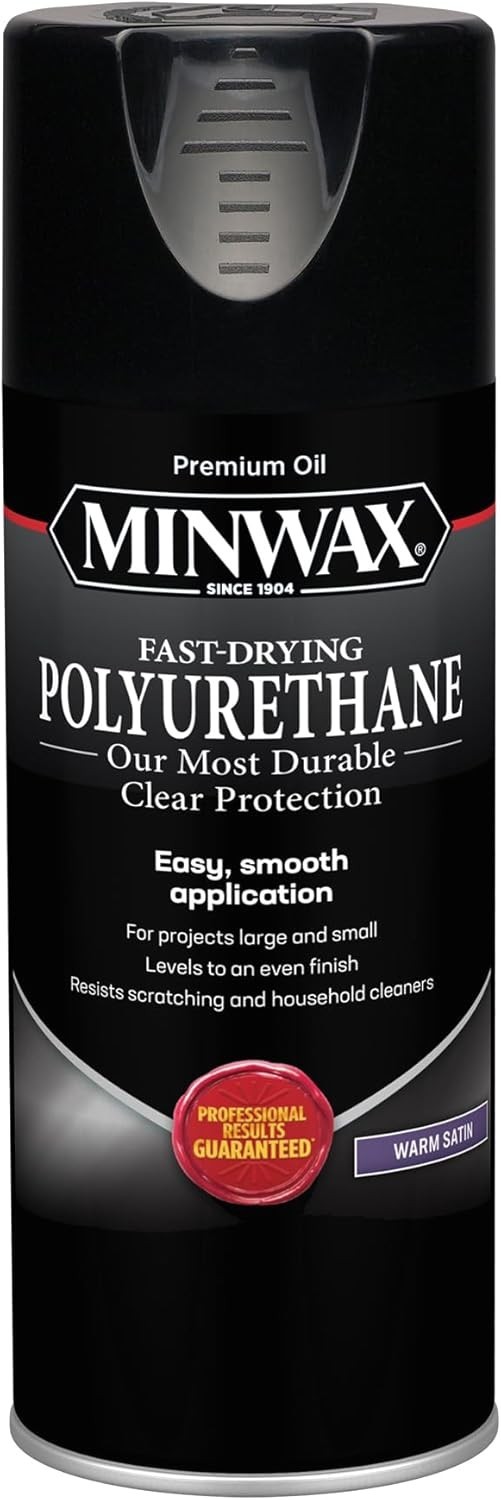 Warm Satin Polyurethane Spray Protective Finish 11.5 Ounce Fast Drying for Wood