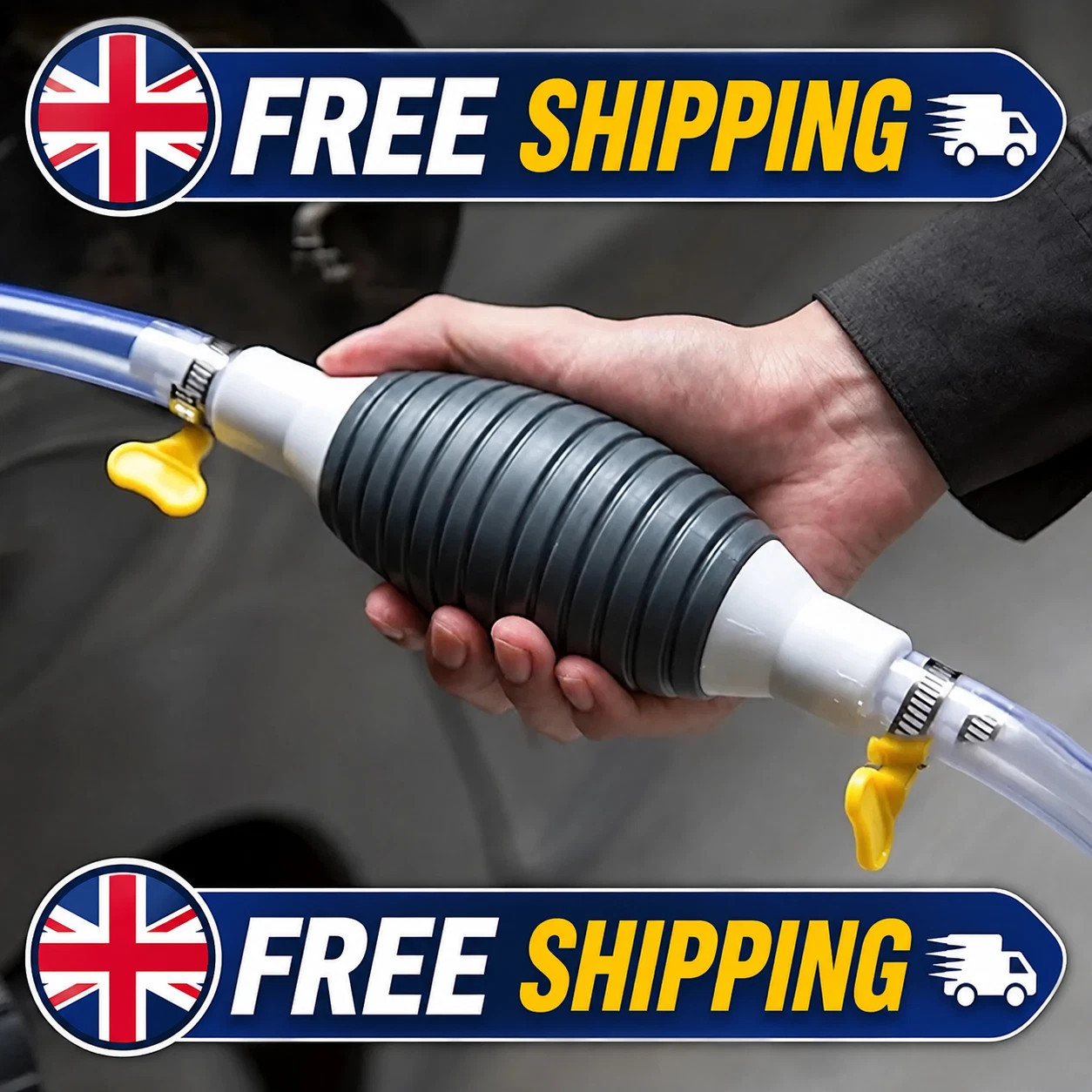 Hand Siphon Pump Petrol Diesel Water Oil Liquid Fuel Transfer Easy Use Pump UK