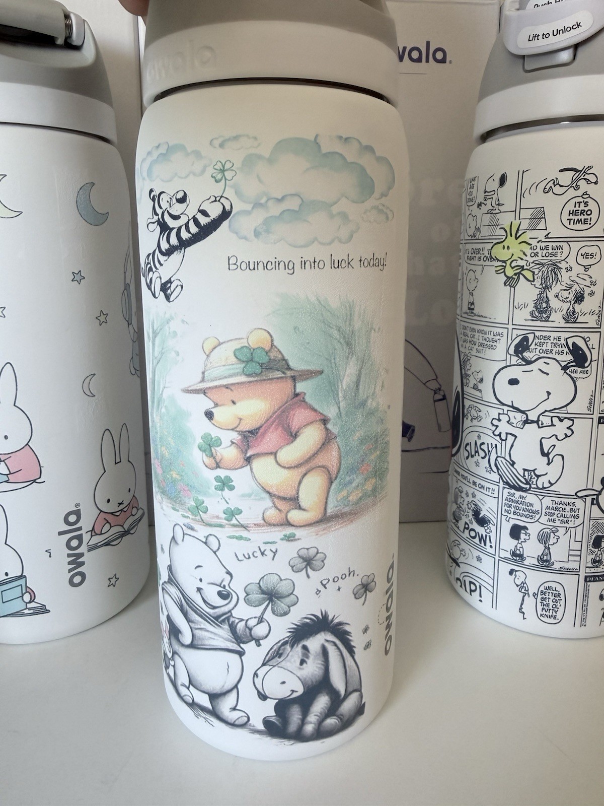 Owala Insulated Water Bottle Cartoon Winnie Pooh Miffy Snoopy Plastic Choose 1