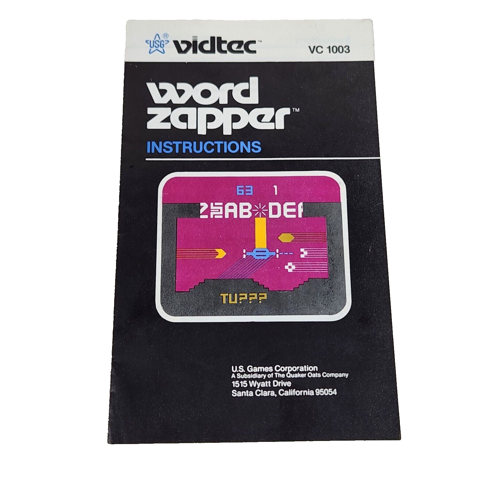VINTAGE 1982 WORD ZAPPER ATARI 2600 VIDEO GAME REPLACEMENT INSTRUCTIONS ONLY