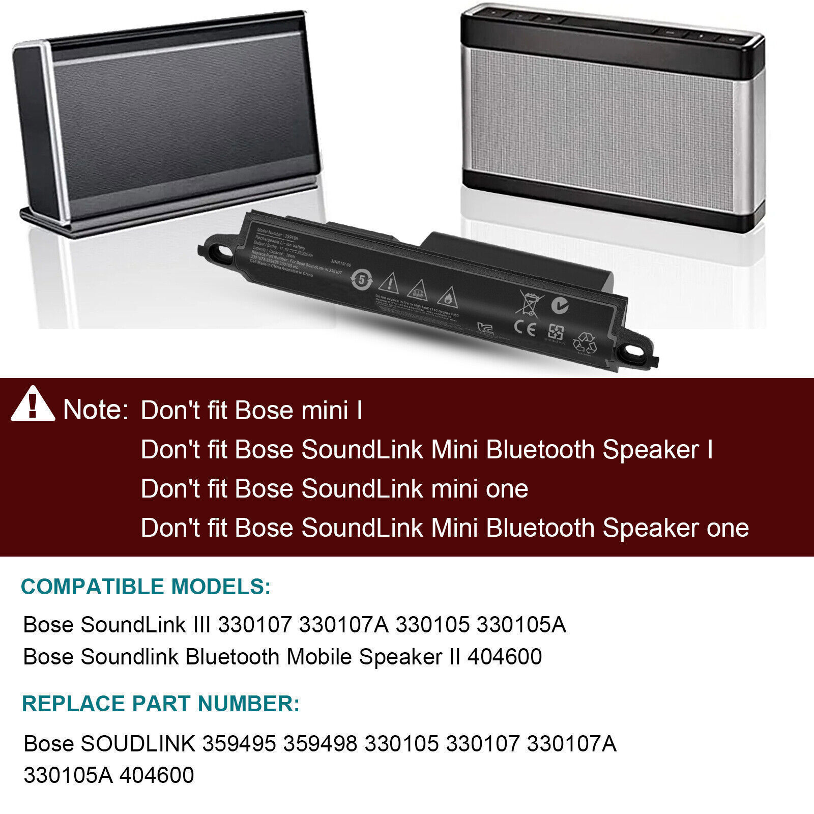 Battery For Bose soundlink Bluetooth Mobile Speaker II 404600 359495 330105