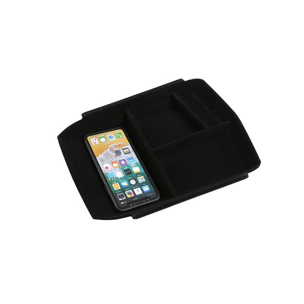 For Cadi*llac XT5 Black ABS Central Control Bottom Storage Box Suede ♪