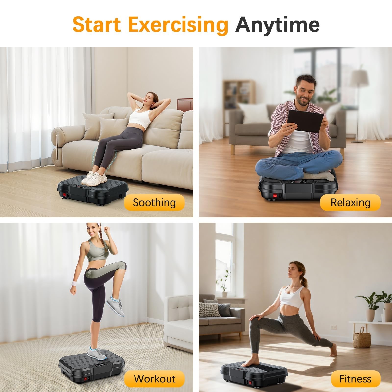 NXSCI Vibration Plate Exercise Machine,Vibrating Platform for Lymphatic Drain...