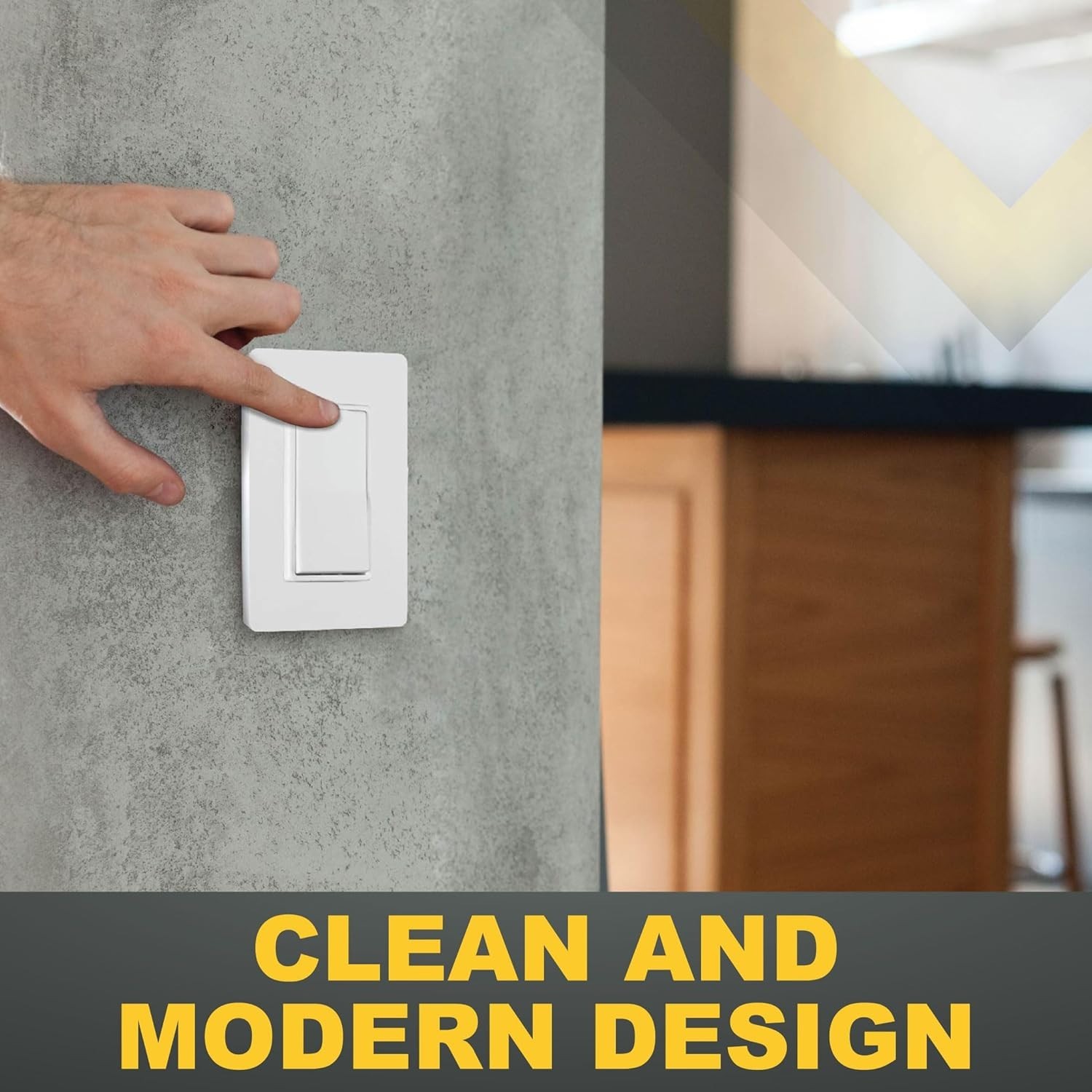 Compact 15A Rocker Switch for 3-Way Lighting, Easy Install, -Certified White