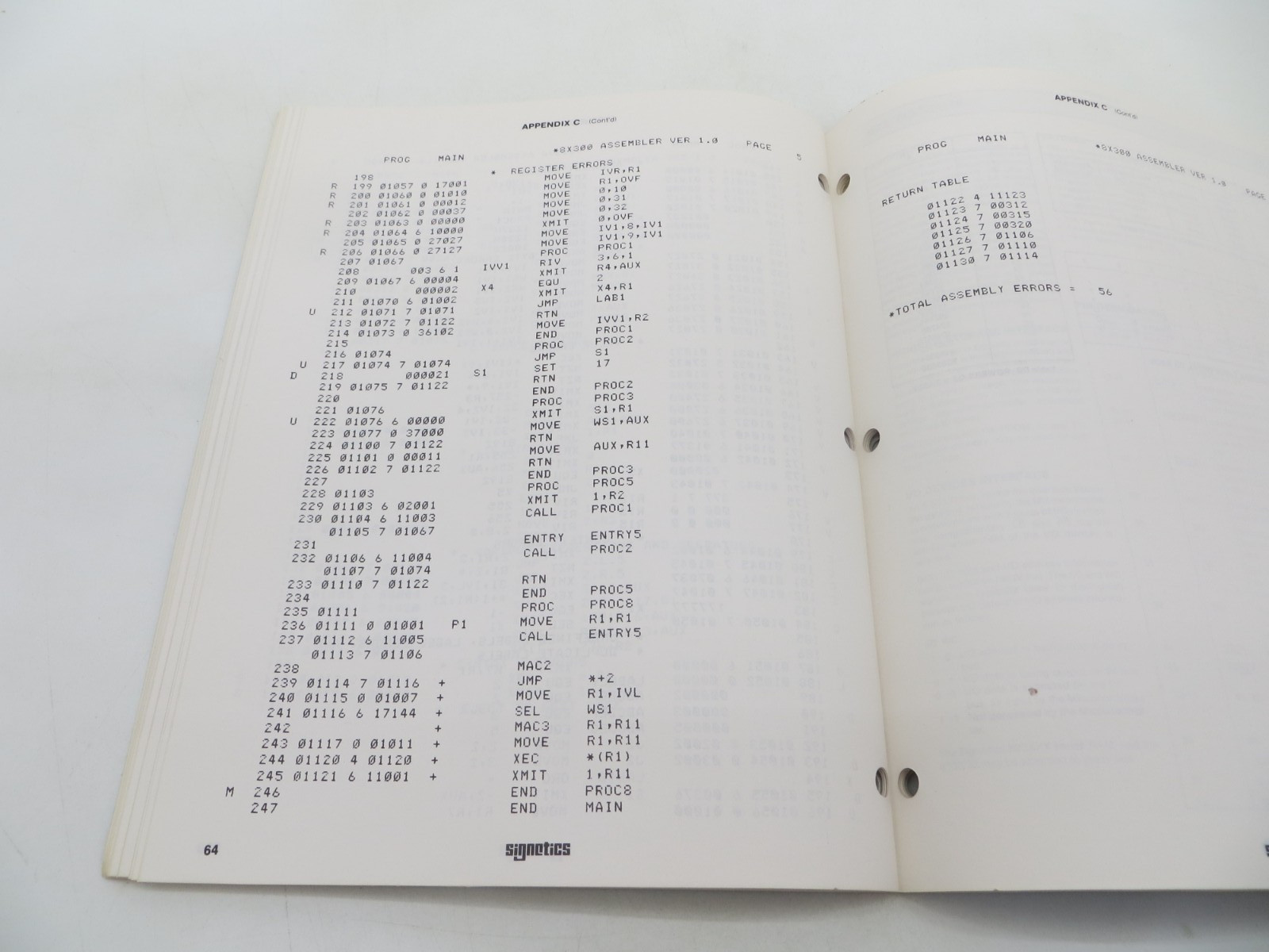 Signetics Microcontroller Cross Assembly Program 1977 vtg technology manual