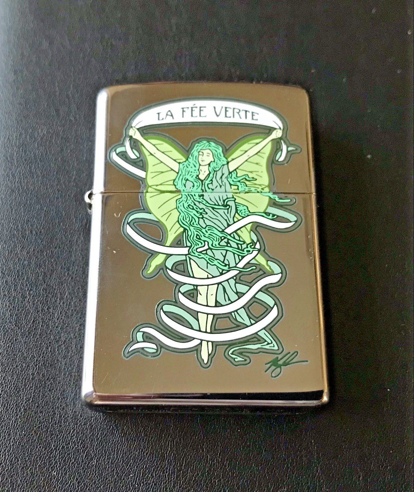 Zippo La Fee Verte "The Green Fairy" Lightly Used w/ Box
