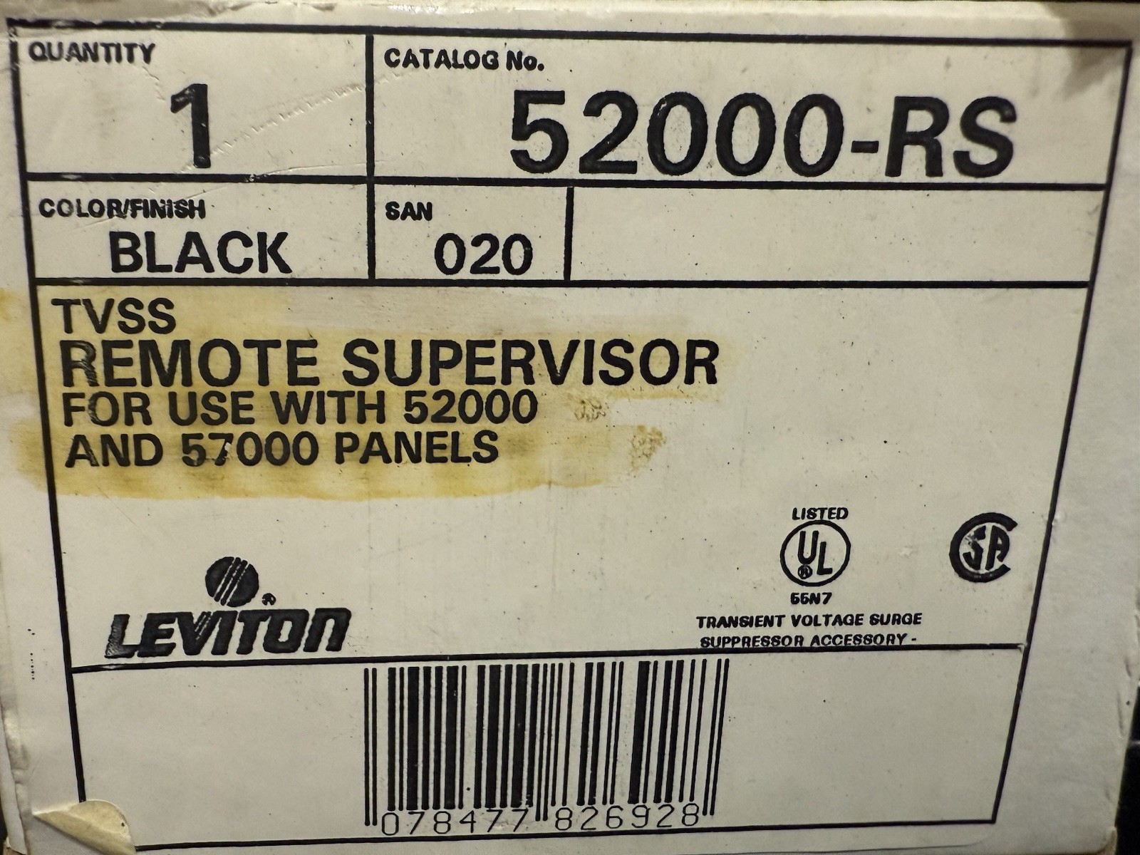 Leviton- BLACK TVSS Remote Supervisor