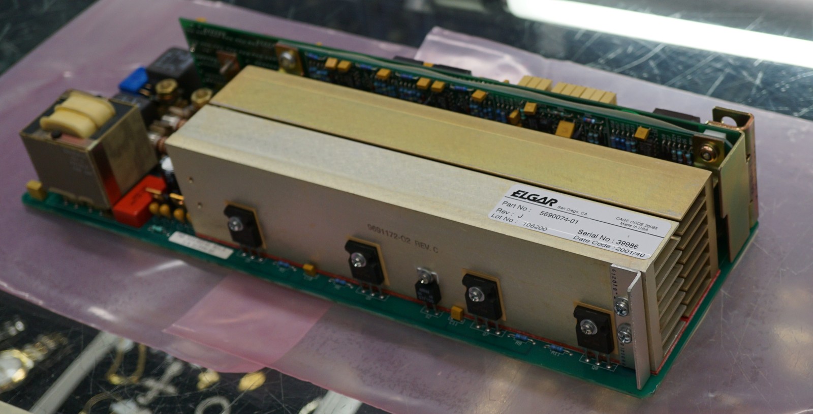 ELGAR 5690074-01 REV J DC POWER SUPPLY MODULE AT8000A