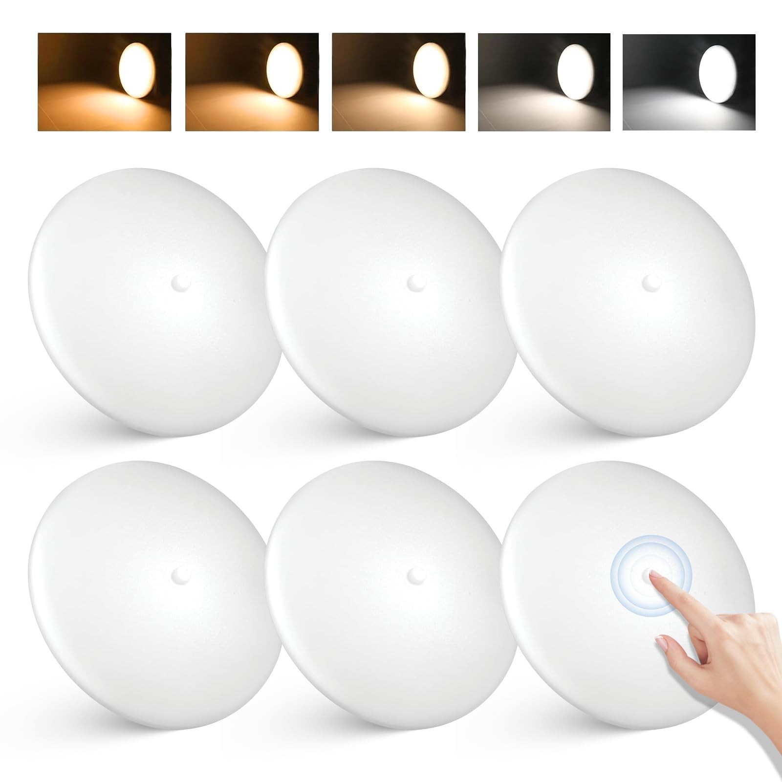 5CCT LED RV Dome Ceiling Lights, On/Off Switch, DC 12V Surface Mount Interior Pu