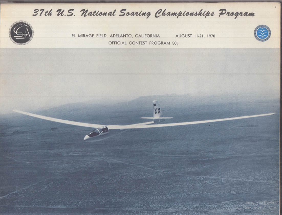 37th U S National Soaring Championships Program 1970