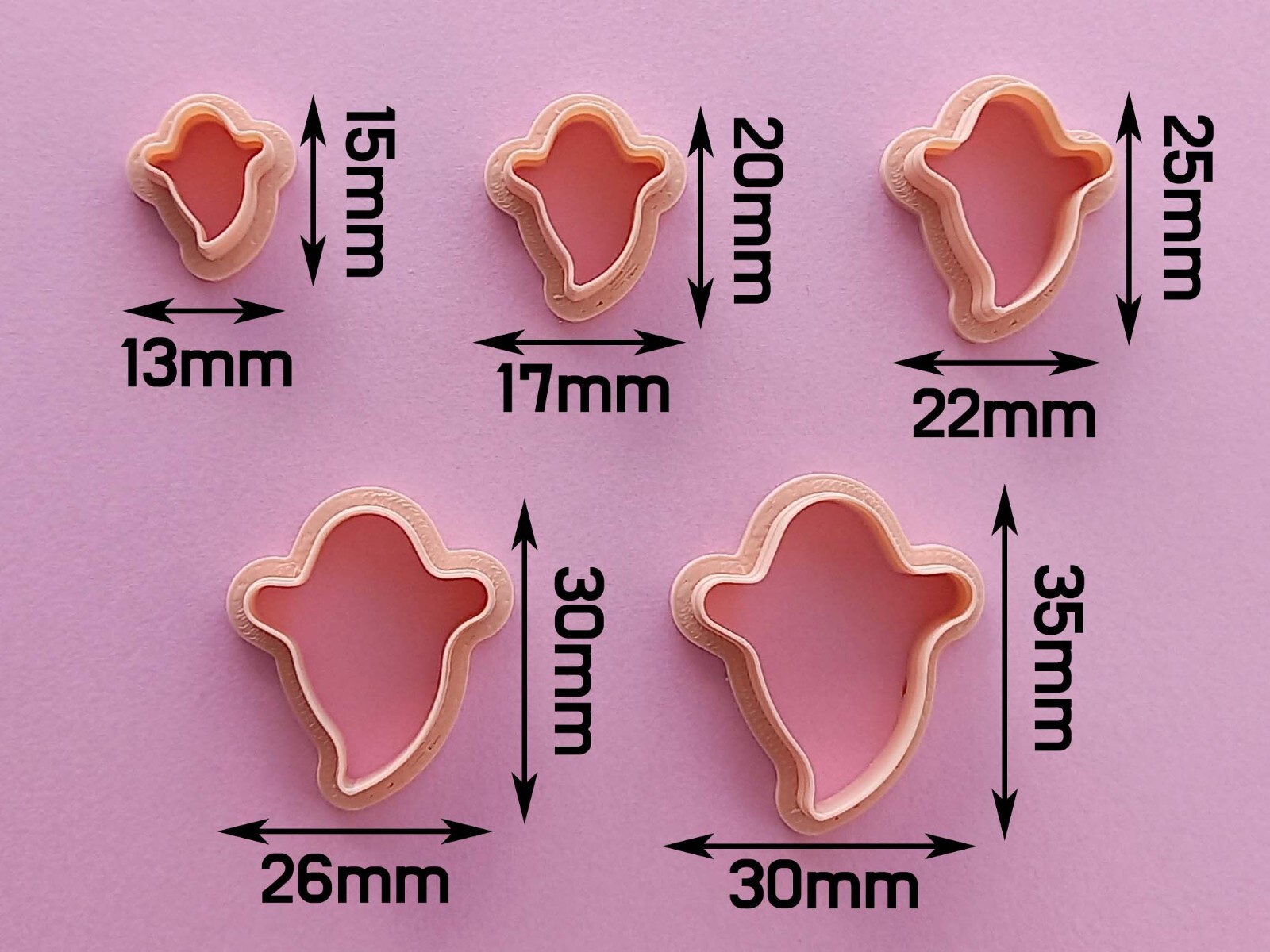 Halloween Ghost Polymer Clay Cutters | Pumpkin Hat Bat Skull | Maxi Set Mini