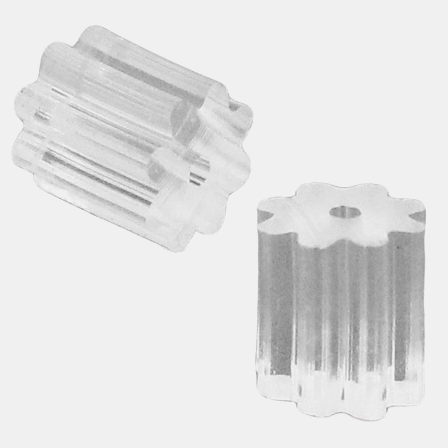 PAIR OF FLEXIBLE RUBBER EAR WIRE / POST STOPPERS / BACKS, 3 MM, HOLE SIZE 0.5 MM
