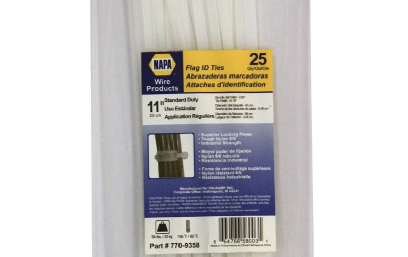 NAPA 11" Flag ID Indentifying Marker Pad Cable Zip Ties 50 Lbs 25 Ct 770-9358