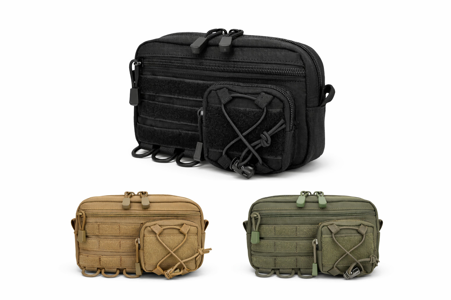 Tactical MOLLE Waist Bag Utility Pouch EDC Military Belt Pack Travel Outdoor